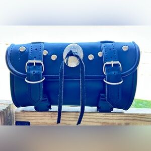 Black Studded Motorcycle Toolbag with concho. In great condition.